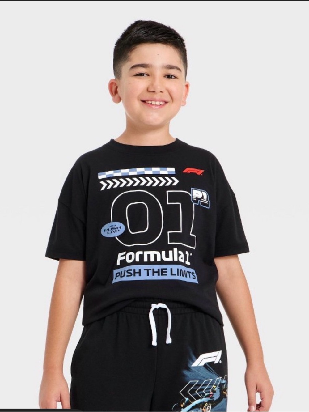 Formula1 Boys' Black '01' Graphic Tee - Push The Limits